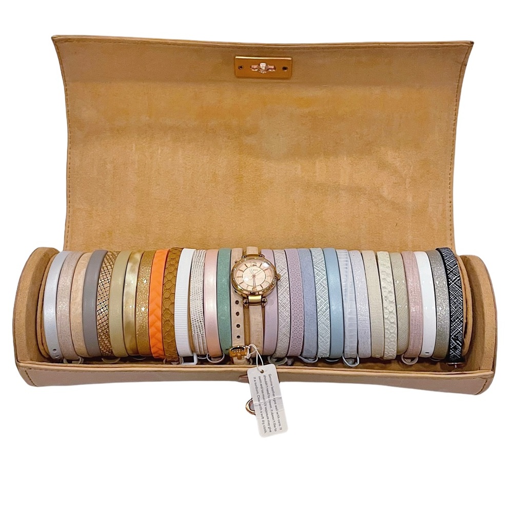 FOSSIL GEORGIA THREE-HAND LEATHER WRAP WATCH SET (DISCONTINUED)